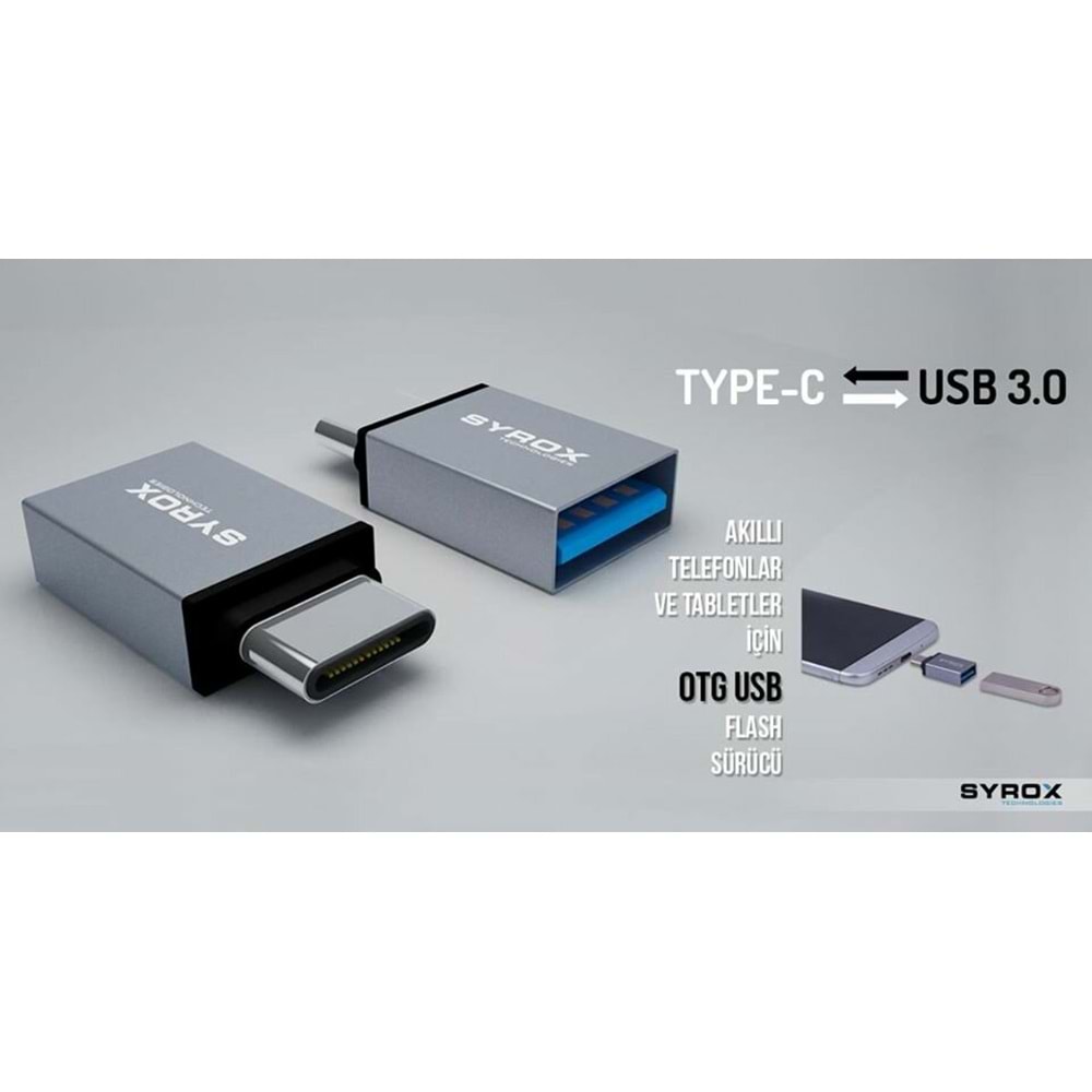 ÇEVİRİCİ SYROX DT13 USB 3.0 TO TYPE-C DÖNÜŞTÜRÜCÜ